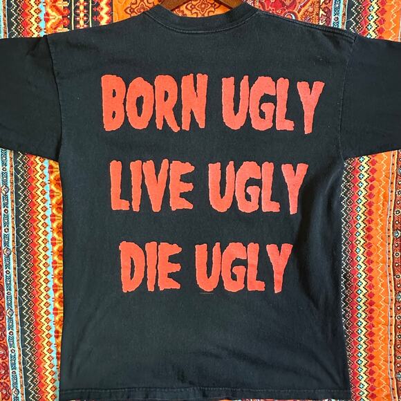 Rob Zombie Graphic Tee Size L Big Demonoid BORN UGLY LIVE UGLY DIE UGLY 2022 - Picture 6 of 12